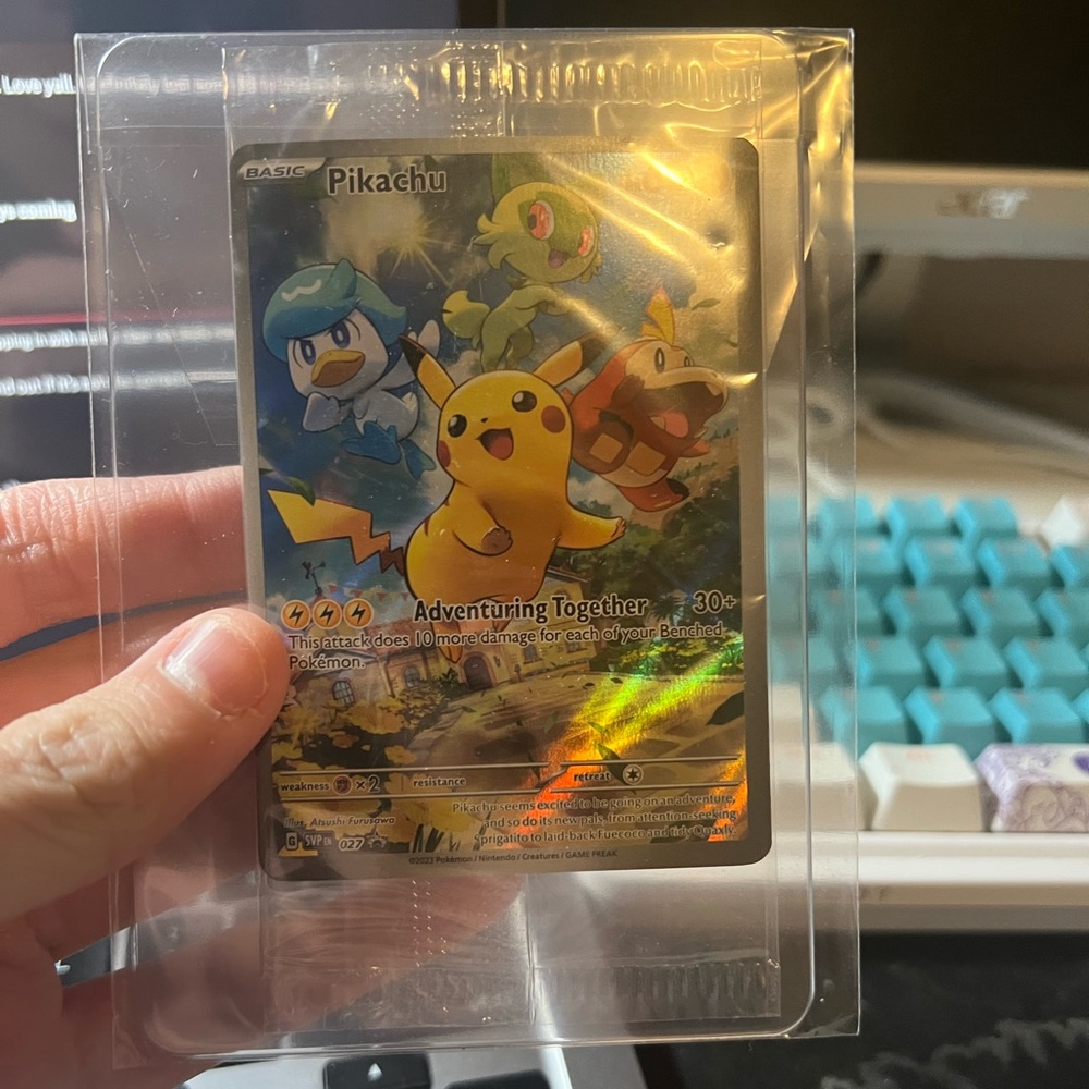 AUTHENTIC Pikachu Paldean Fates Promo 027